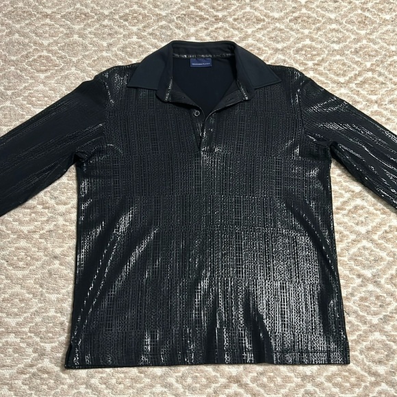 Trussardi jeans long sleeve black polo - Picture 2 of 11
